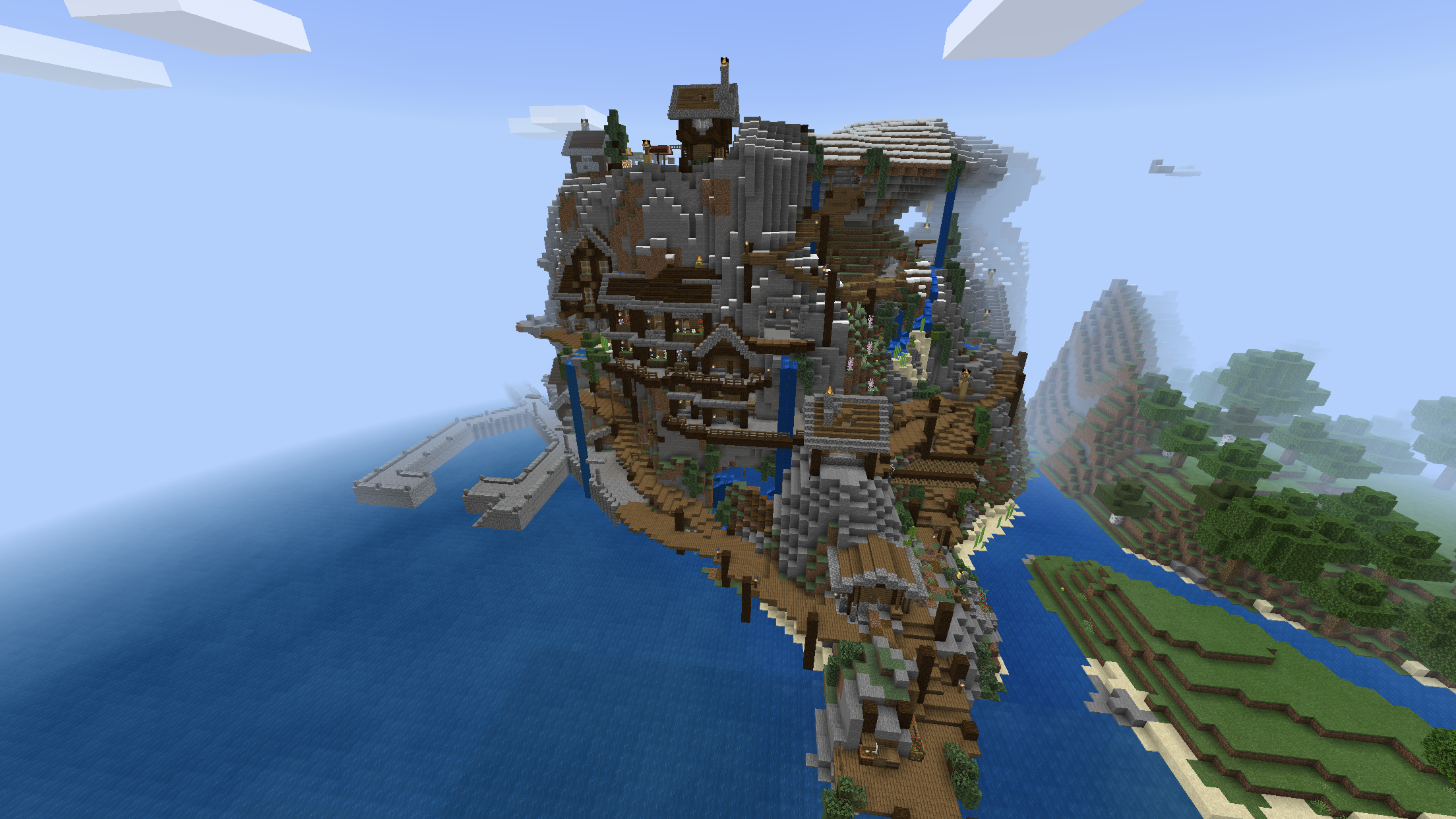 Minecraft — cliffside village