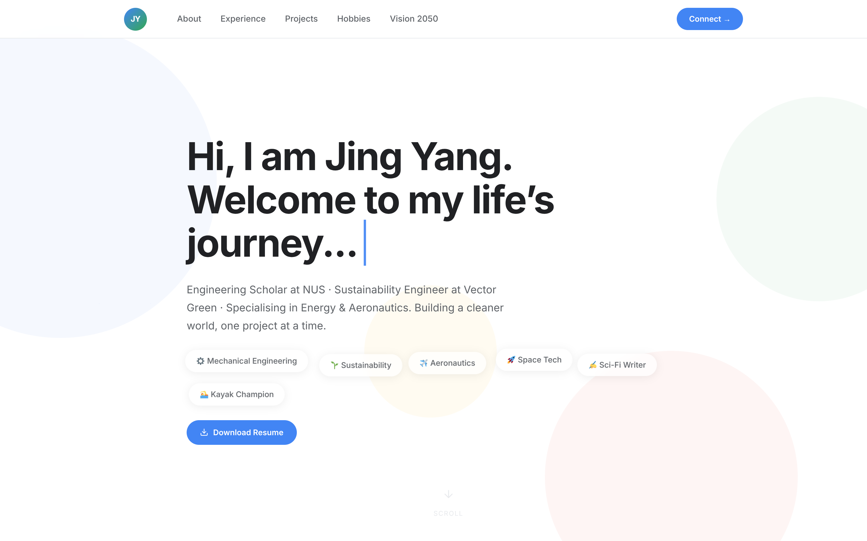 Portfolio website — home page